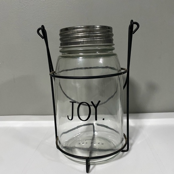 RAE DUNN “JOY” Glass Lantern - Picture 1 of 3
